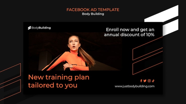 PSD gratuito plantilla de facebook de culturismo