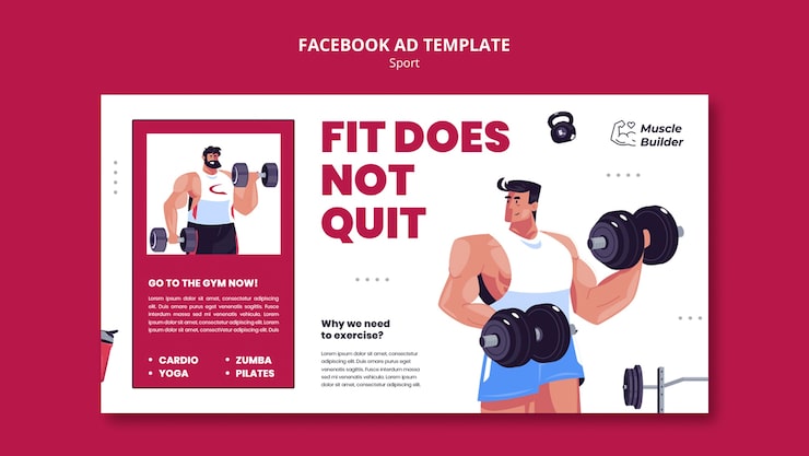 PSD gratuito plantilla de facebook de entrenamiento de hombre dibujado a mano
