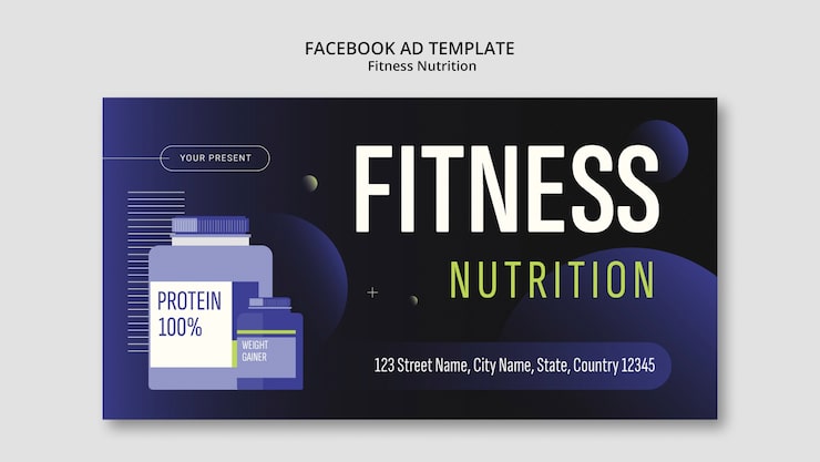 PSD gratuito plantilla de facebook de nutrición física