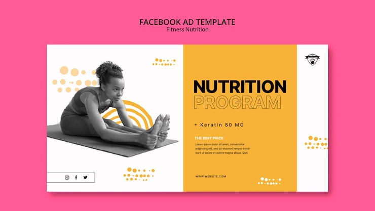 PSD gratuito plantilla de facebook de nutrición física