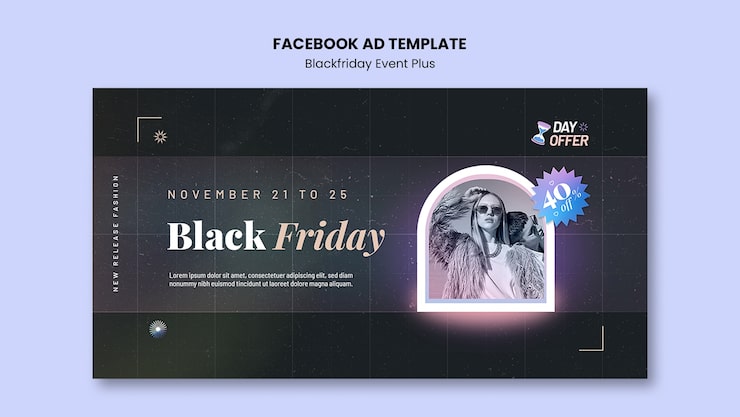 PSD gratuito plantilla de facebook de promoción de viernes negro degradado