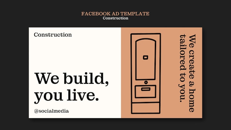 PSD gratuito plantilla de facebook de proyecto de construcción