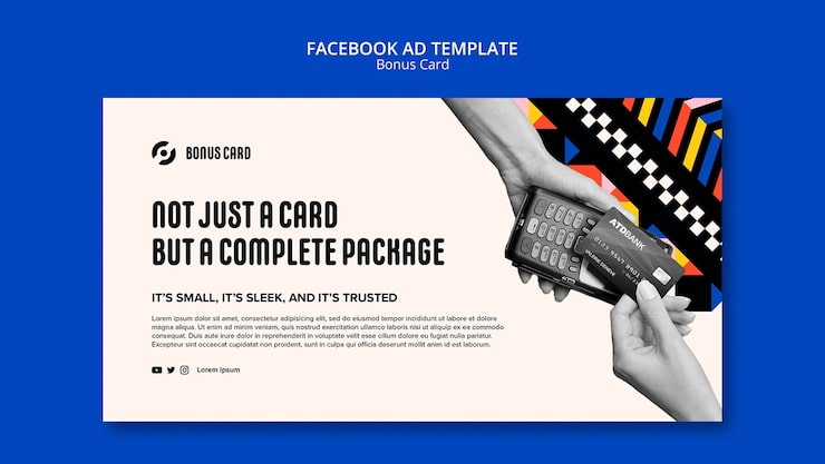 PSD gratuito plantilla de facebook de tarjeta de bonificación de diseño plano