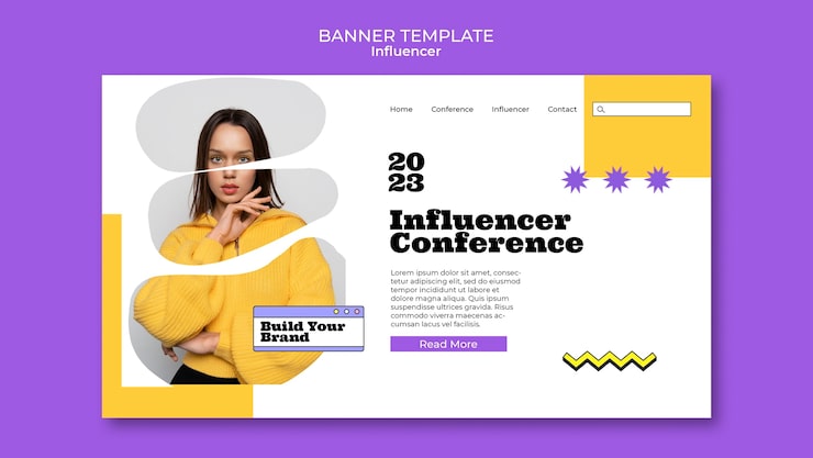 PSD gratuito plantilla de influencer de diseño plano