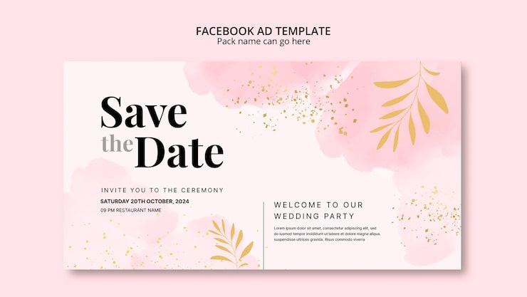 PSD gratuito plantilla de invitación de oro rosa acuarela