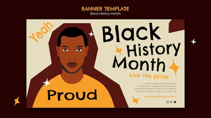 PSD gratuito plantilla de mes de historia negra de diseño plano
