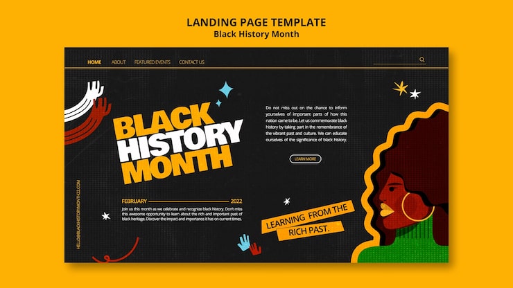 PSD gratuito plantilla de mes de historia negra de diseño plano