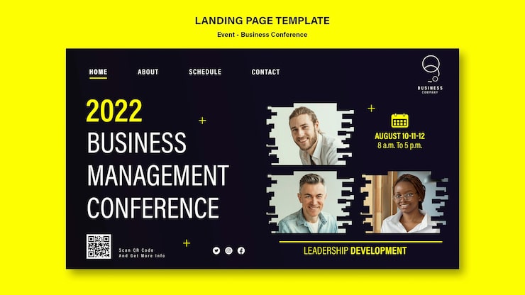 PSD gratuito plantilla de página de destino para evento de negocios profesional
