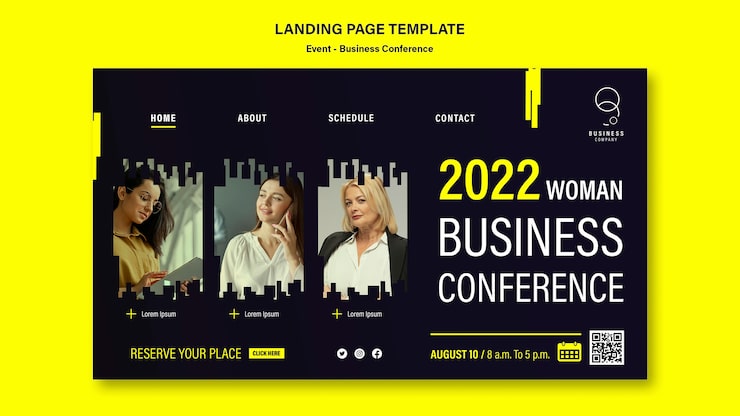 PSD gratuito plantilla de página de destino para evento de negocios profesional