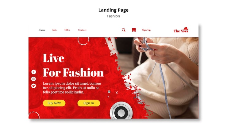 PSD gratuito plantilla de página de destino de moda
