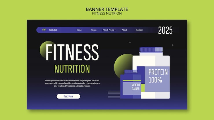 PSD gratuito plantilla de página de destino de nutrición física