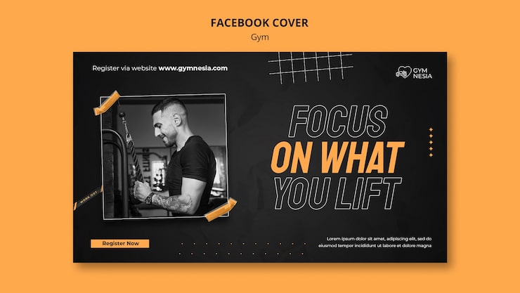 PSD gratuito plantilla de portada de redes sociales de gimnasio y fitness