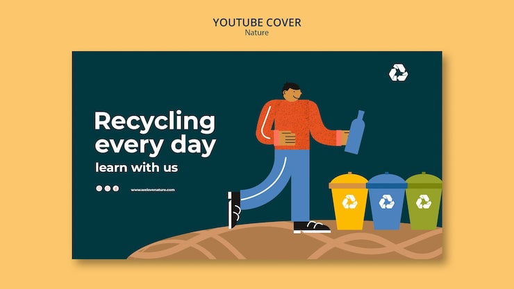 PSD gratuito plantilla de portada de youtube de acción de conservación ambiental