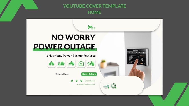 PSD gratuito plantilla de portada de youtube de diseño de interiores de diseño plano