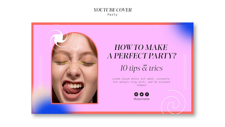 PSD gratuito plantilla de portada de youtube de entretenimiento de fiesta