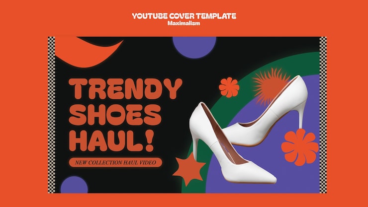PSD gratuito plantilla de portada de youtube en estilo maximalismo