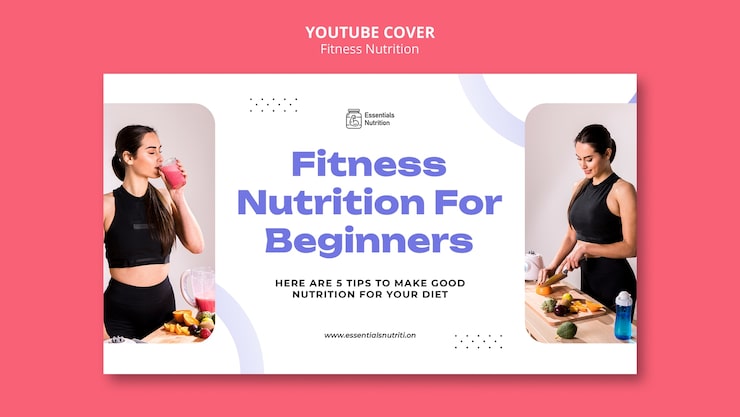 PSD gratuito plantilla de portada de youtube de nutrición física