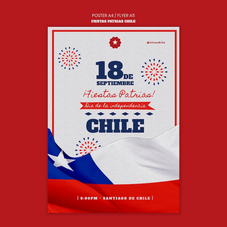 PSD gratuito plantilla de póster del día internacional de chile