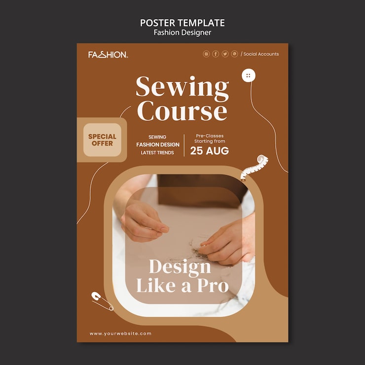 PSD gratuito plantilla de póster de diseño de moda