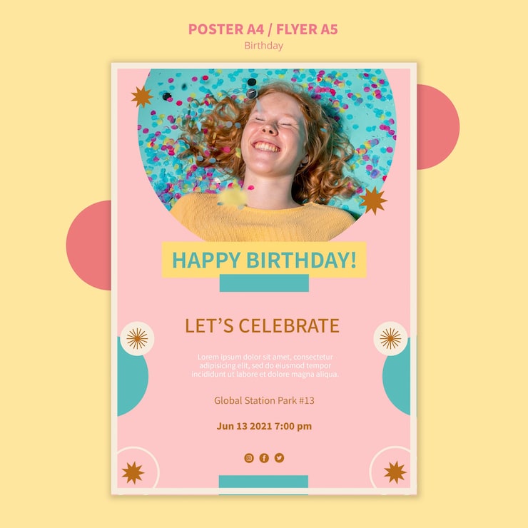 PSD gratuito plantilla de póster de fiesta de cumpleaños