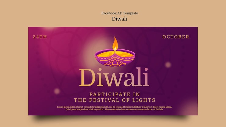 PSD gratuito plantilla de promoción de redes sociales de celebración del festival de diwali