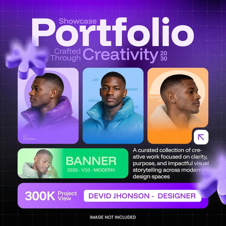 PSD gratuito plantilla de redes sociales para la presentación de portafolios con marco de fotos