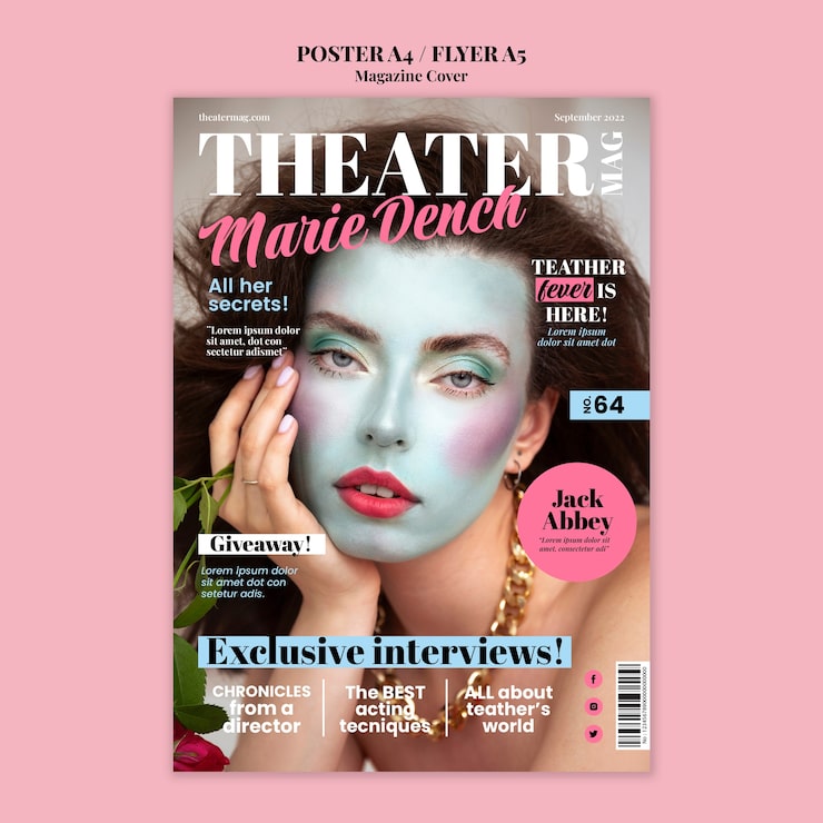 PSD gratuito plantilla de revista de diseño plano