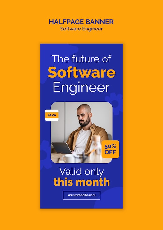 PSD gratuito plantilla de trabajo de ingeniero de software
