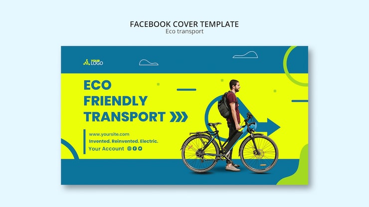 PSD gratuito plantilla de transporte ecológico de diseño plano
