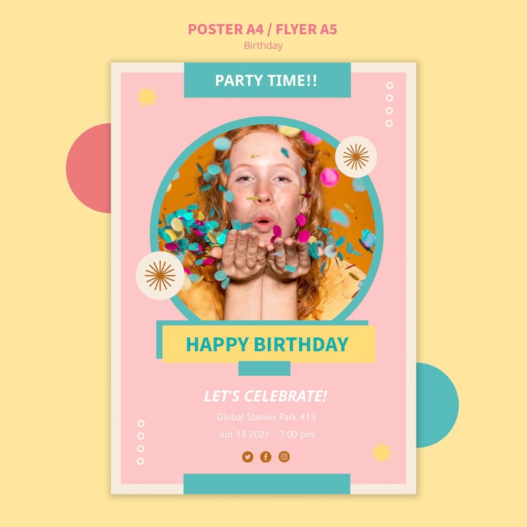 PSD gratuito plantilla de volante de celebración de cumpleaños