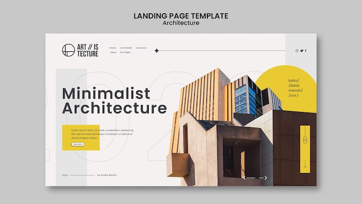 Gratis PSD platte ontwerp architectuursjabloon