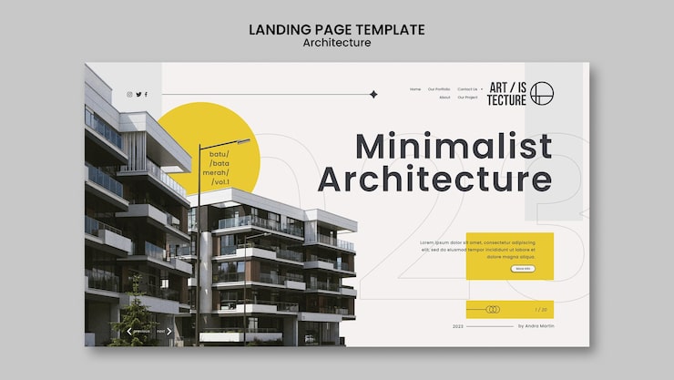 Gratis PSD platte ontwerp architectuursjabloon