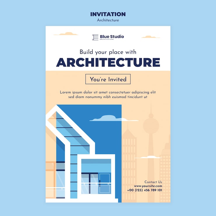 Gratis PSD platte ontwerp architectuursjabloon