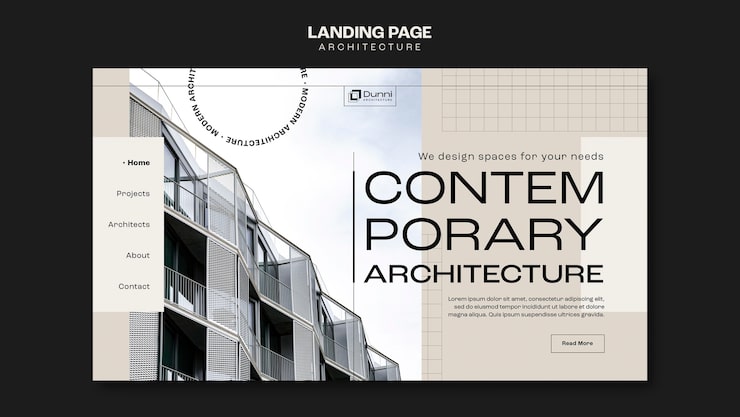 Gratis PSD platte ontwerp architectuursjabloon