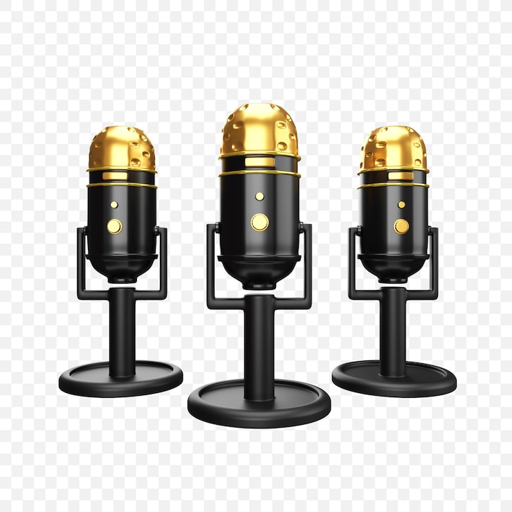 PSD gratuito podcast micrófono icono aislado 3d render ilustración