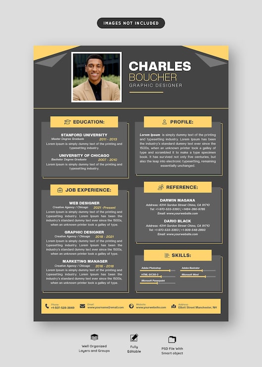 PSD gratuito portafolio de currículum limpio y moderno o plantilla de cv
