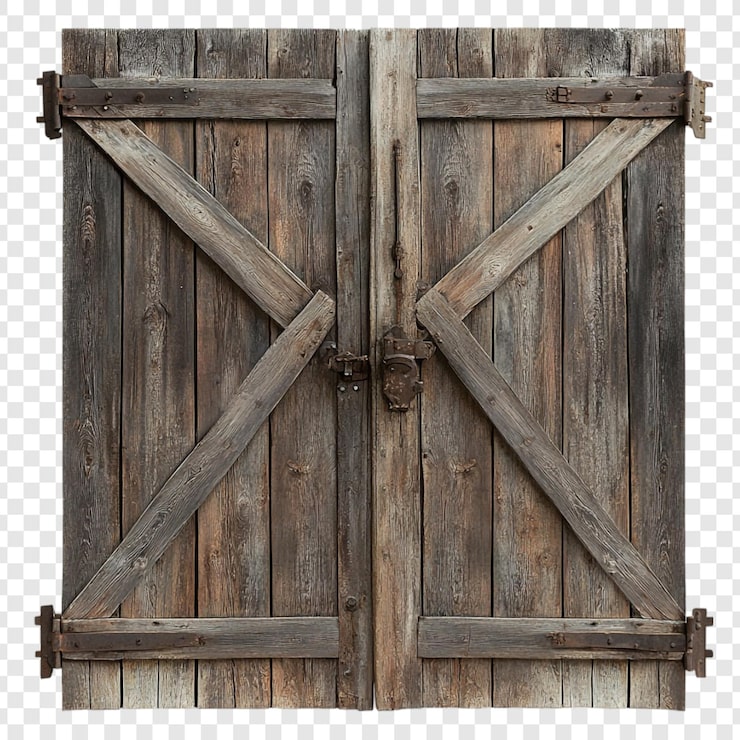 PSD gratuito porte rustiche di legno per il fienile un'immagine senza tempo del fascino rurale