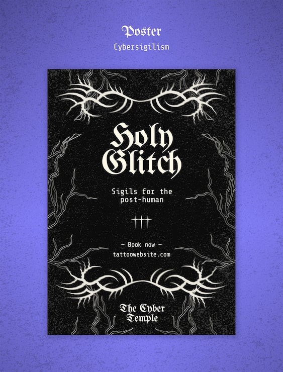 PSD Gratis poster holy glitch