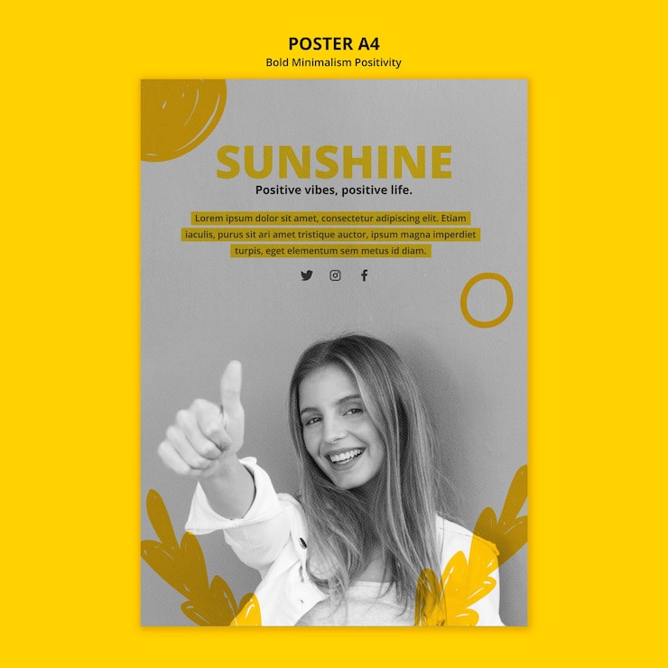 PSD gratuito poster per positivismo