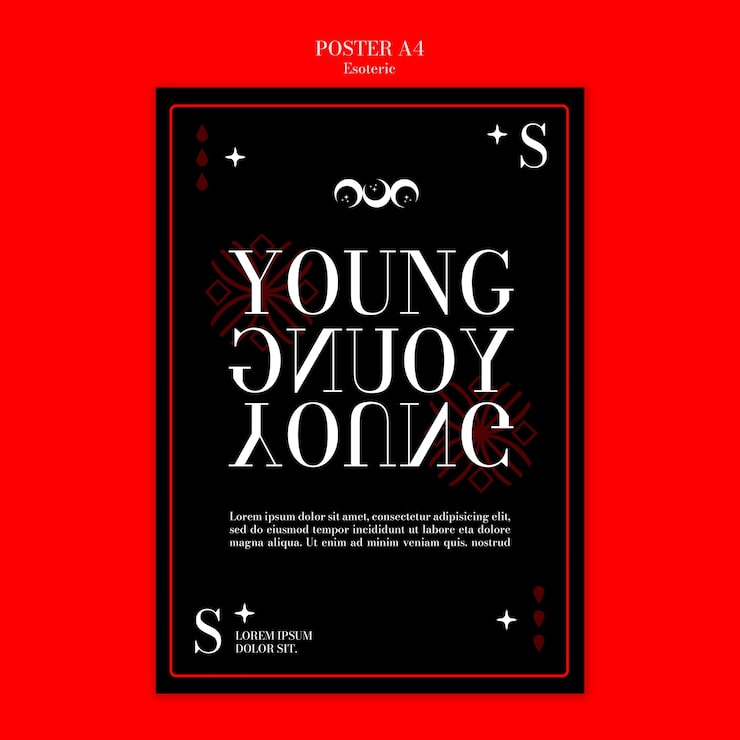 PSD Gratis poster vertikal untuk mistisisme esoteris