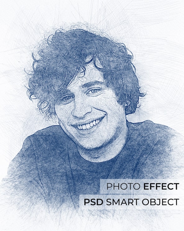 Gratis PSD potloodtekening foto-effect