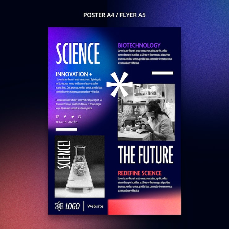 PSD gratuito progettazione del modello di scienza del gradiente