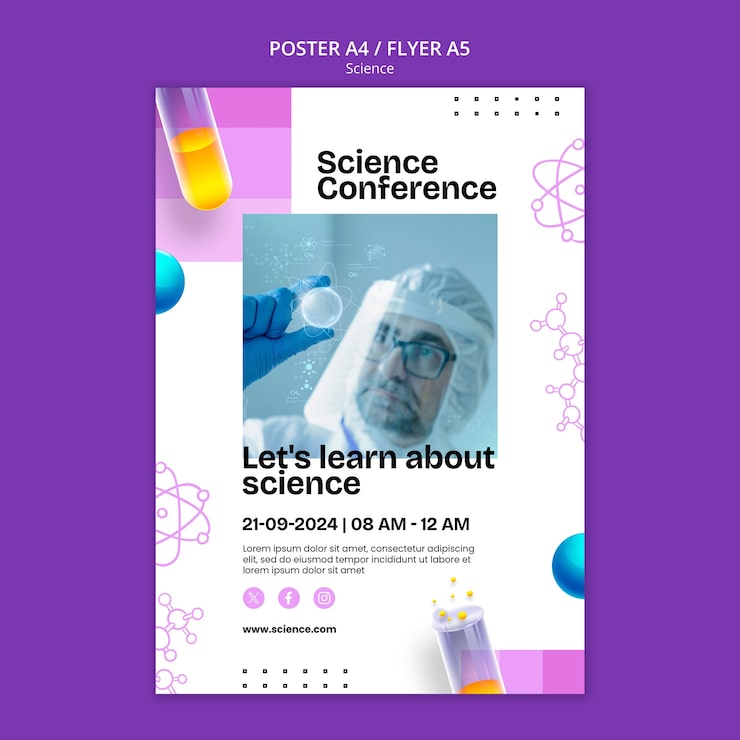 PSD gratuito progettazione di modelli scientifici
