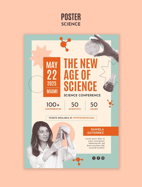 PSD gratuito progettazione di modelli scientifici