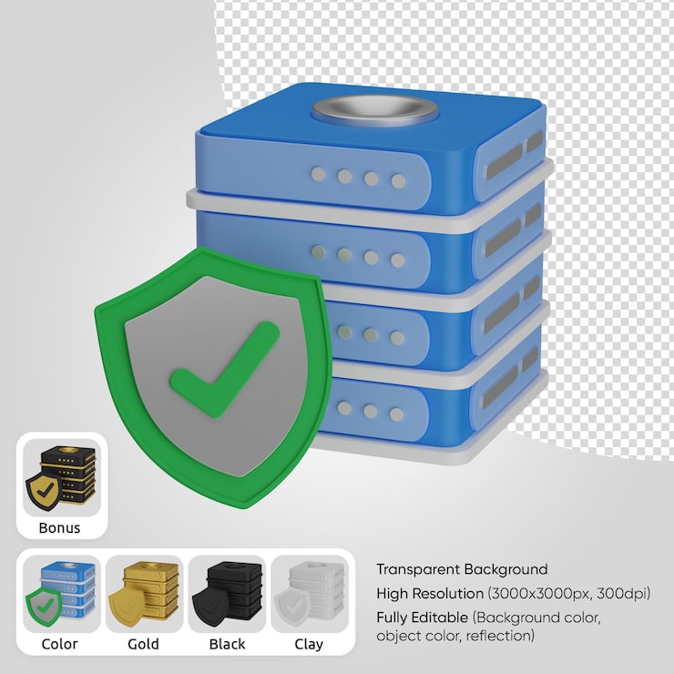 PSD gratuito protección del servidor 3d