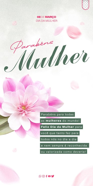 Gratis PSD psd bewerkbare vrouwendagsjabloon sociale media-sjabloon dia da mulher in brazilië