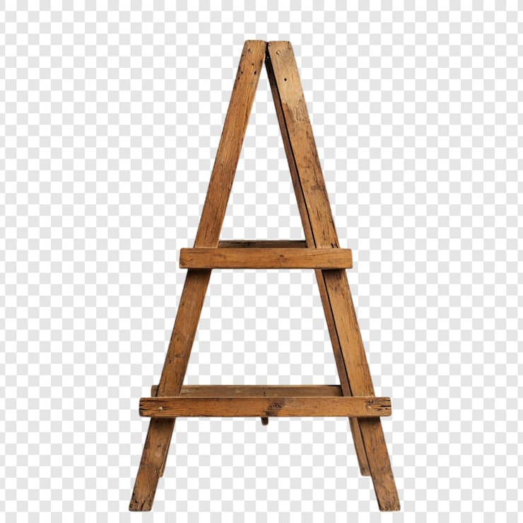 PSD Gratis rak pajangan kayu rustic stand a-frame dua tingkat yang menawan