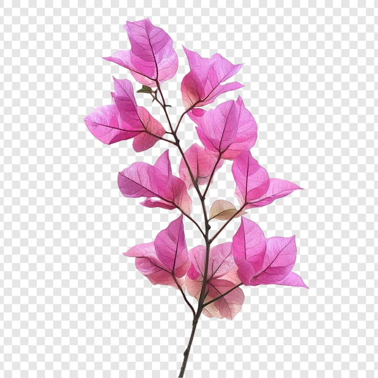 PSD gratuito la rama de la buganvilla rosa es una imagen floral delicada