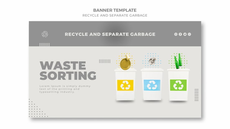 PSD gratuito reciclar plantilla de banner de concepto