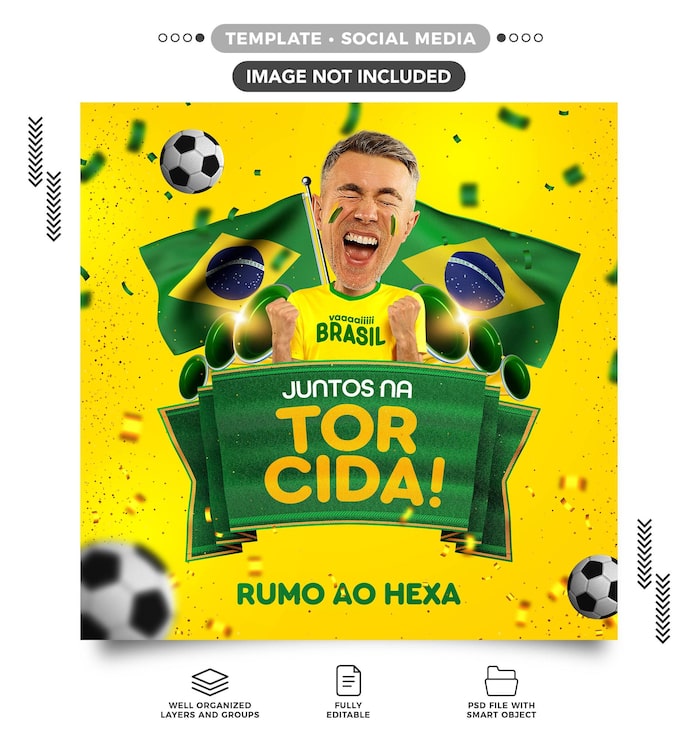 PSD gratuito las redes sociales alimentan la copa del mundo animando a hexa